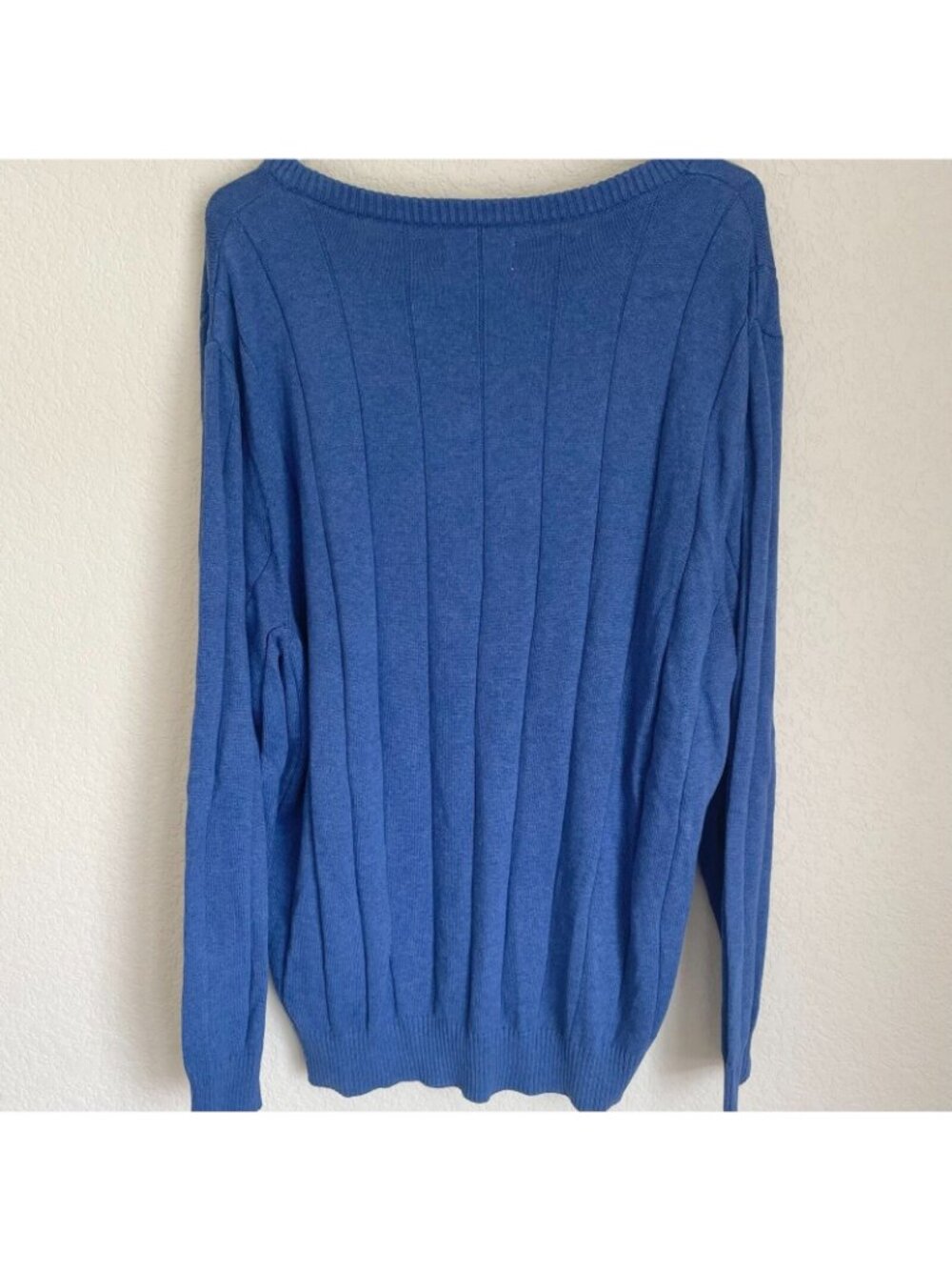 Club Room Men's Retro V Neck Pullover cardigan Sweater Blue Size 3XL - Picture 4 of 10